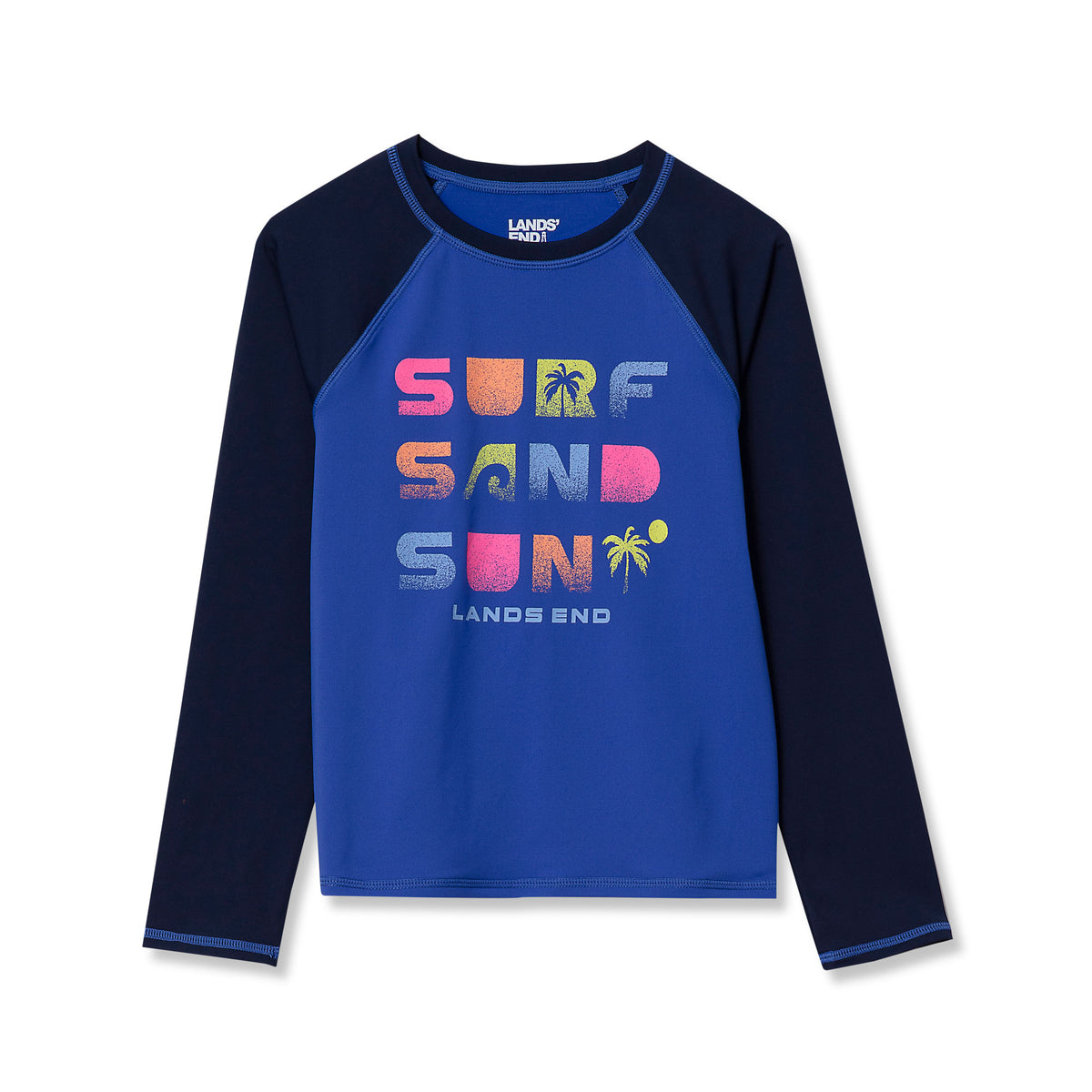 Girls Plus Chlorine Resistant Long Sleeve Crew Neck Rash Guard