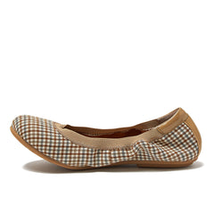Women's Comfort Slip On Plaid Ballet Flats