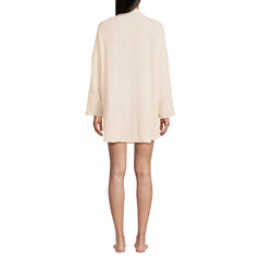 Women's Oversized Gauze Button Front Cover-Up Shirt
