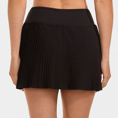 Women's High Waisted Pleated Woven Swim Skort