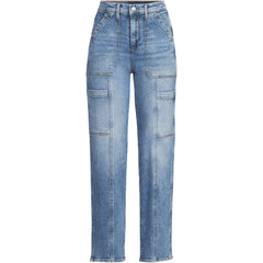 Women's Denim High Rise Utility Cargo Ankle Jeans