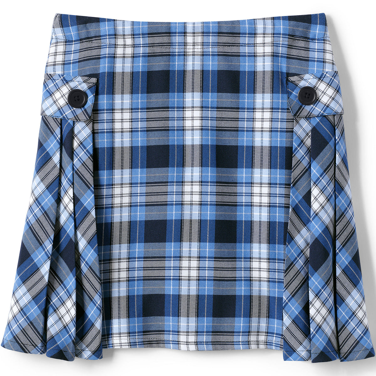 Girls Plus Side Pleat Plaid Skort Above the Knee