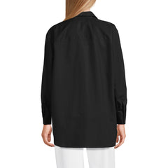 Women's Oversized No Iron Tunic with Statement Collar Shirt