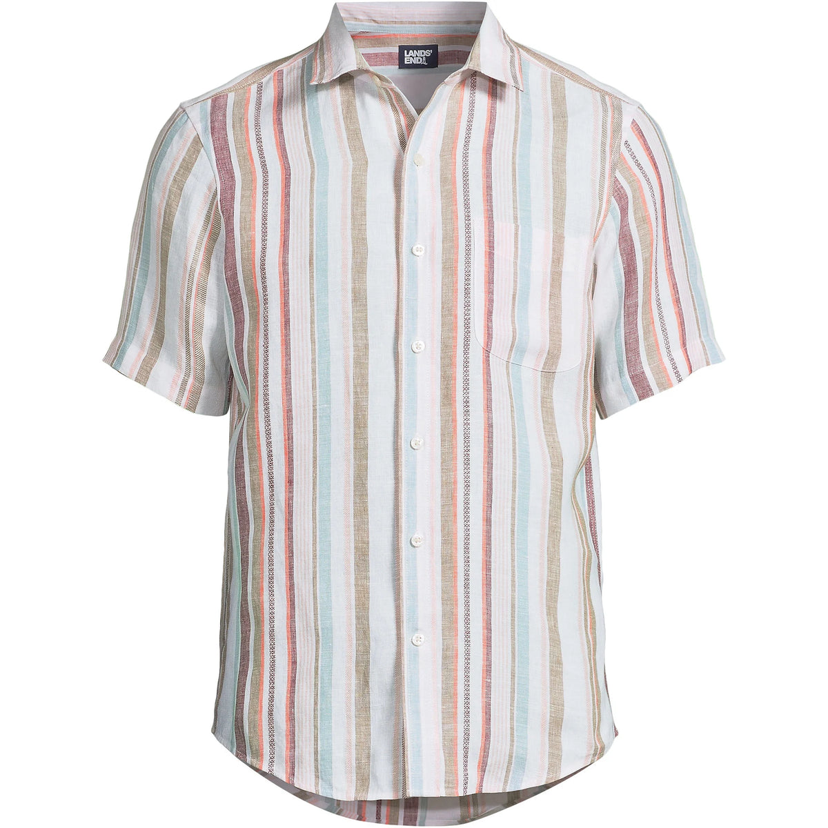 Men's Traditional Fit Short Sleeve Linen Shirt