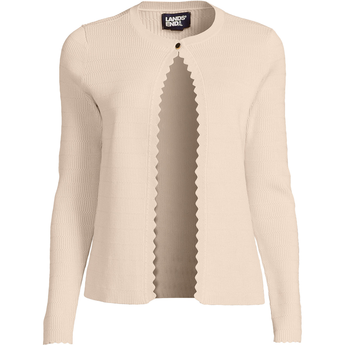 Women's Ribbed Scallop Cardigan Sweater - Set Top