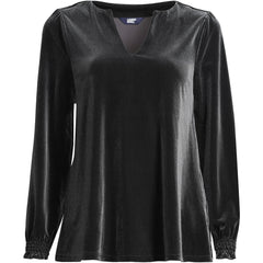 Women's Plus Size Long Sleeve Velvet Blouse