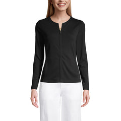 School Uniform Women's Cotton Polyester Zip Crew Cardigan