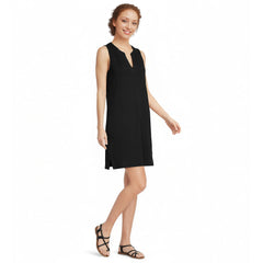 Women's Petite Cotton Jersey Notch Neck Dress