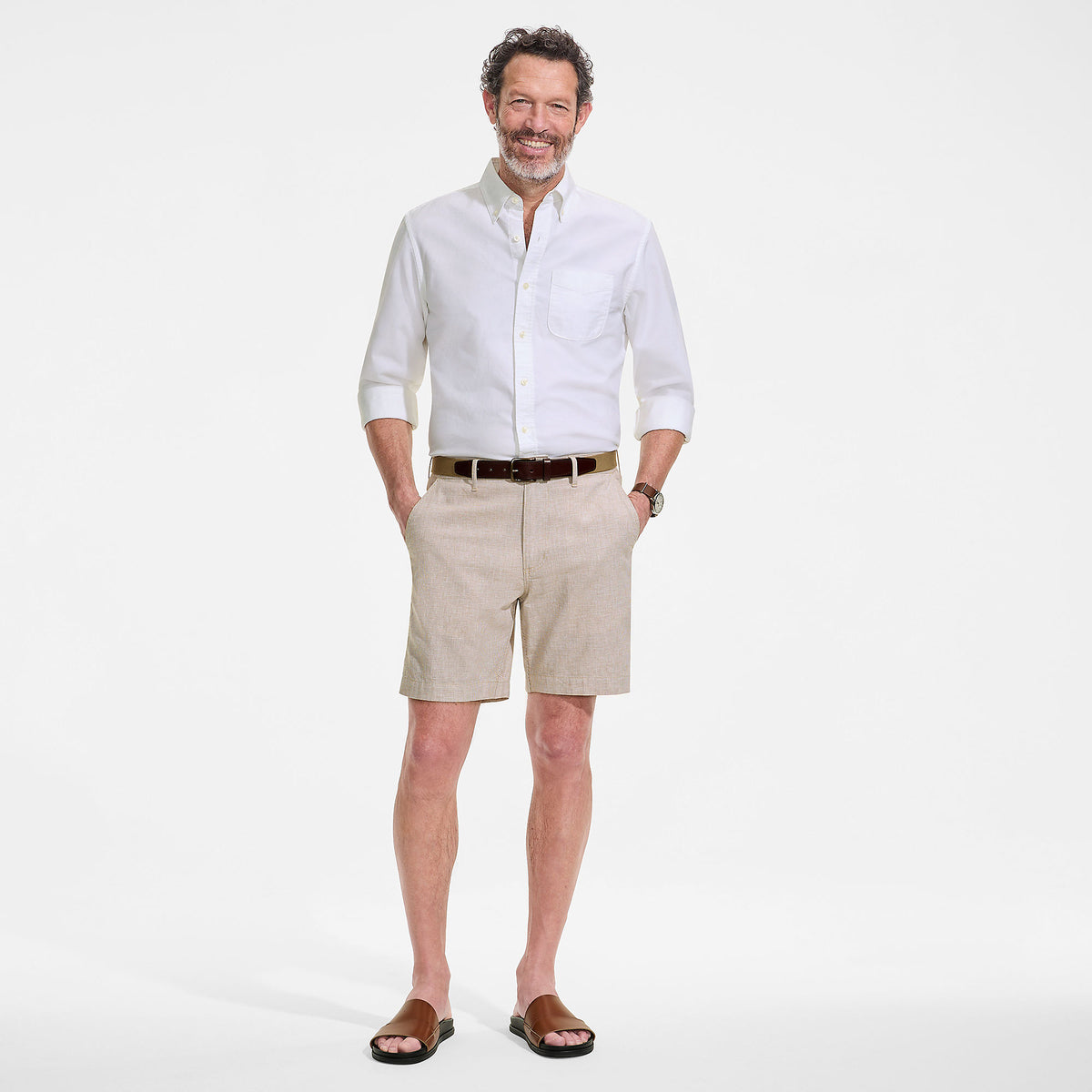 Men's 7" Classic Fit Linen Cotton Short