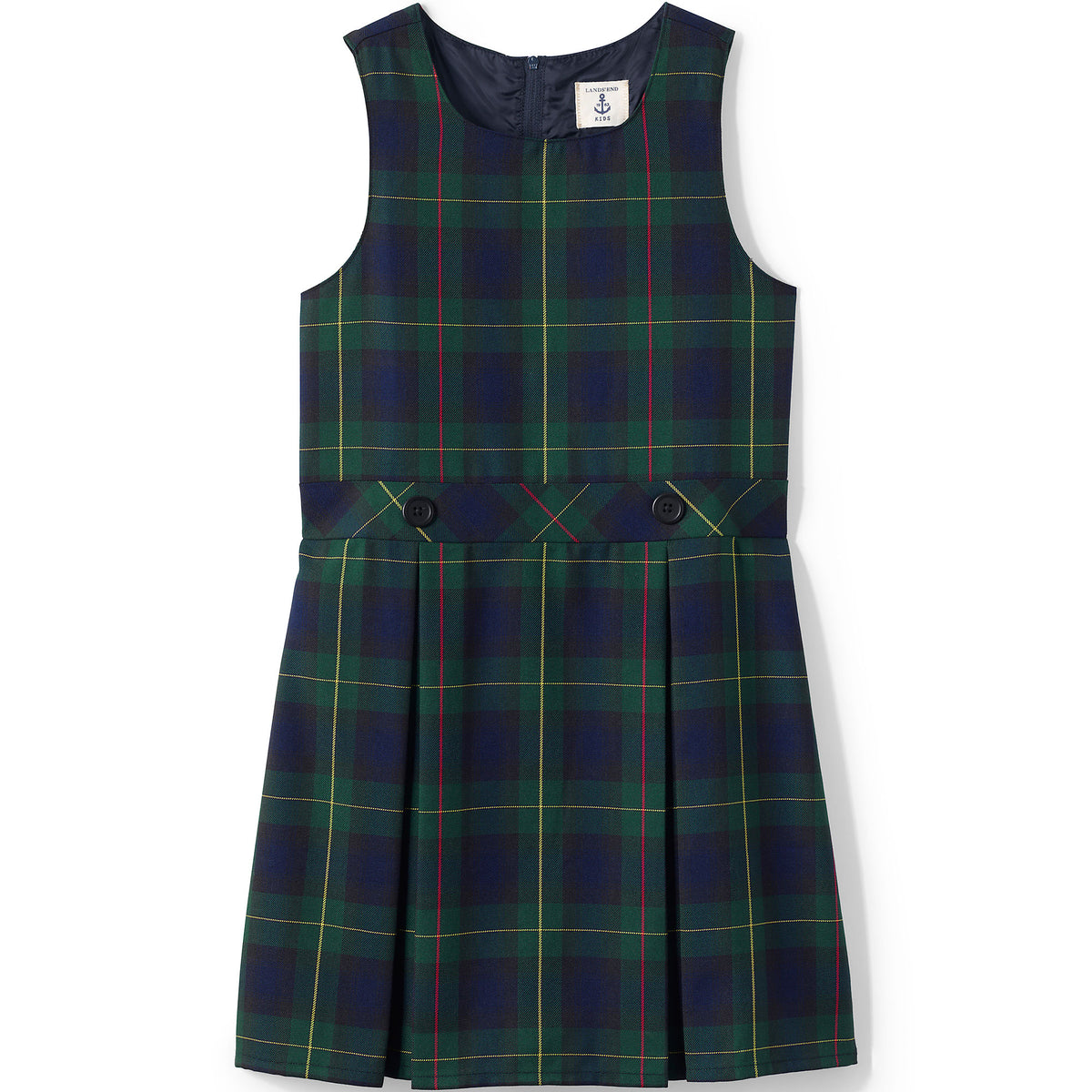 Girls Top of Knee Plaid Jumper