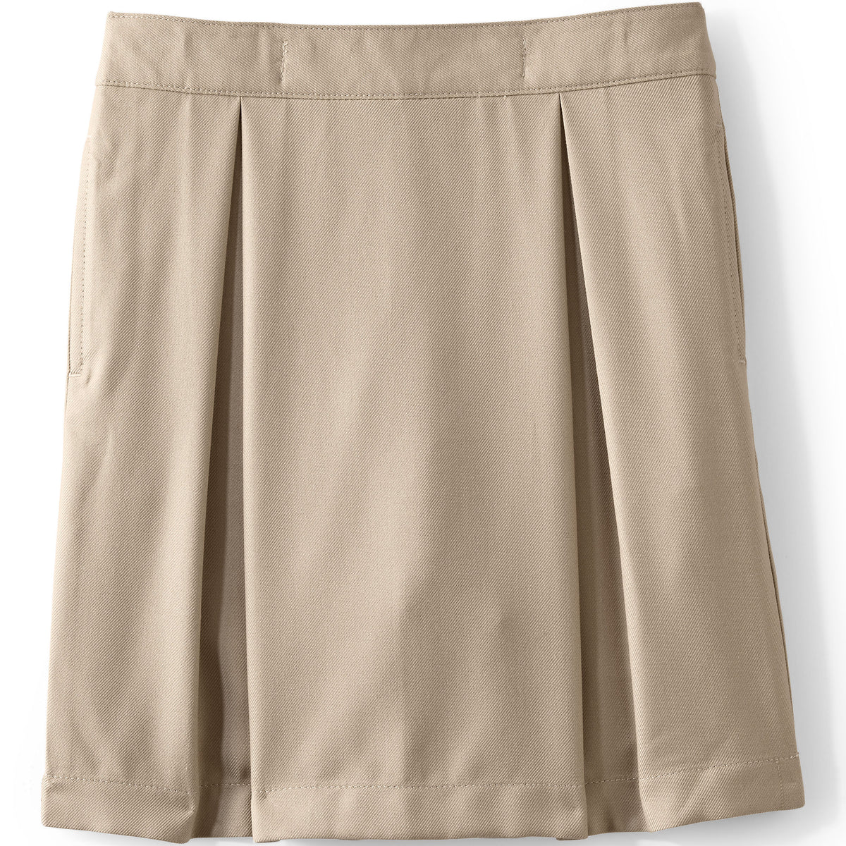 Girls Solid Pleated Skort Top of Knee