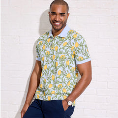 Men's Tall Short Sleeve Pique Printed Polo