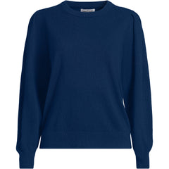 Women's Plus Size Cashmere Puff Sleeve Crew Neck Sweater