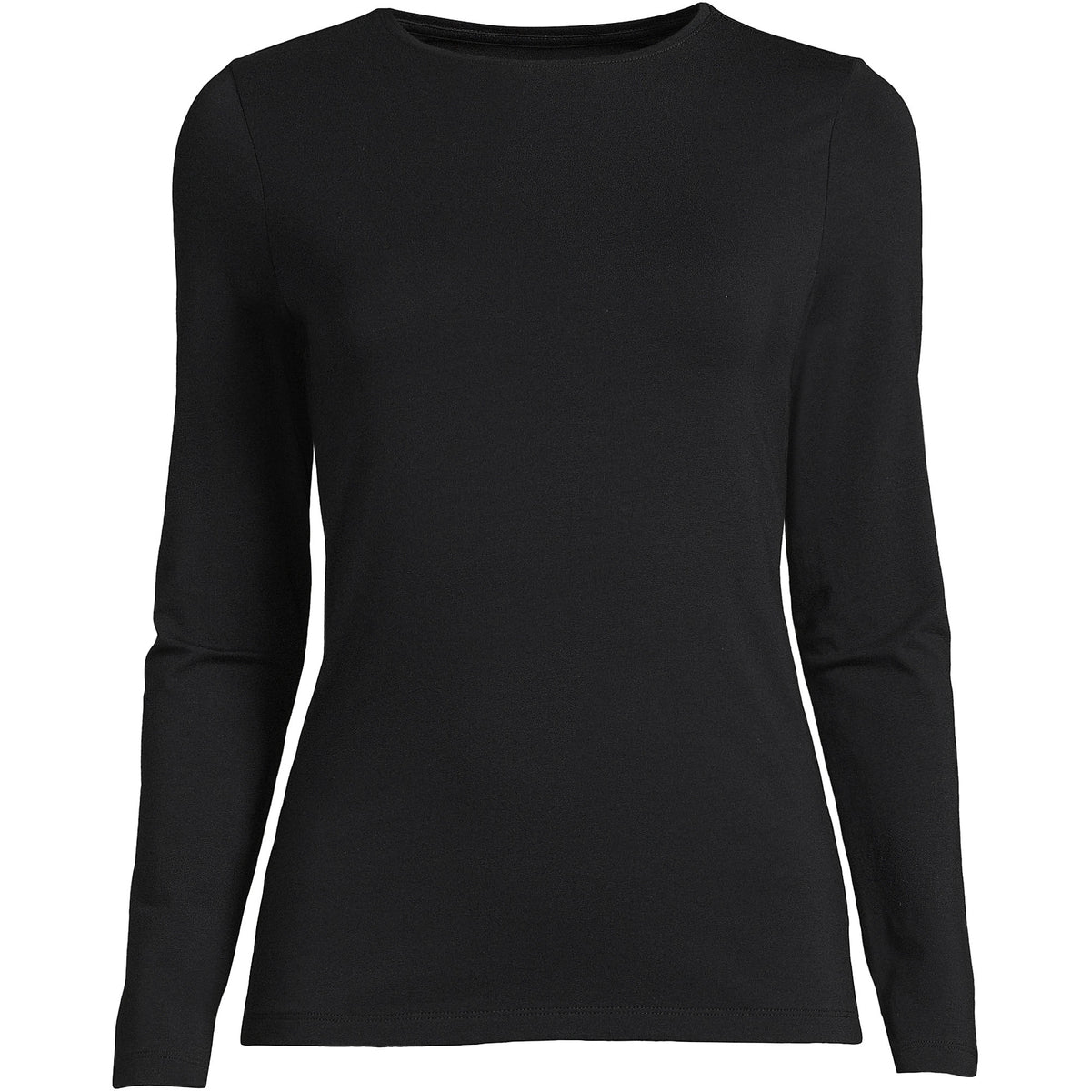 Women's Lightweight Jersey Skimming Long Sleeve Crew Neck T-shirt