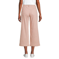 Women's Printed Twill High Rise 5 Pocket Wide Leg Crop Pants