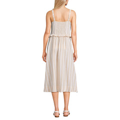 Women's Petite Linen Blend Pintuck Tank Midi Dress