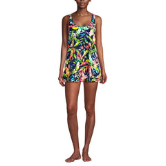 Women's Scoop Neck Mini Swim Dress Swimsuit