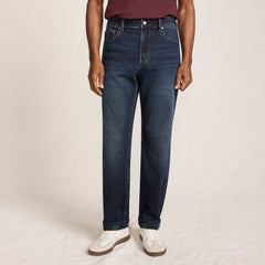 Men's Stretch Comfort Waist Easy Classic Fit Flannel Lined Jean