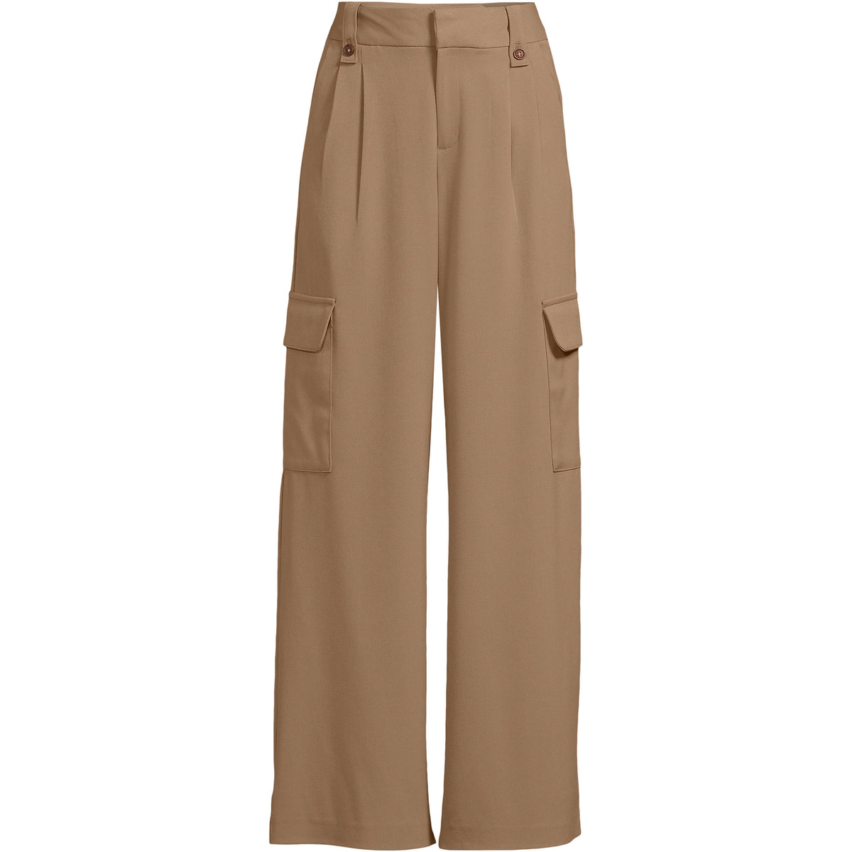 Women's Plus Size Soft Polish Cargo High Rise Wide Leg Pants