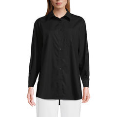 Women's Oversized No Iron Tunic with Statement Collar Shirt