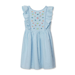 Girls Short Sleeve Seersucker Dress