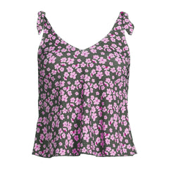 Women's D-Cup Tie Shoulder Flutter Tankini Top