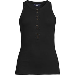 Women's Drapey Rib Fitted Henley Tank Top