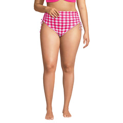 Women's Plus Size Pique High Waisted Adjustable Bikini Bottoms