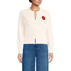 Women's Cotton Embellished Cardigan Sweater