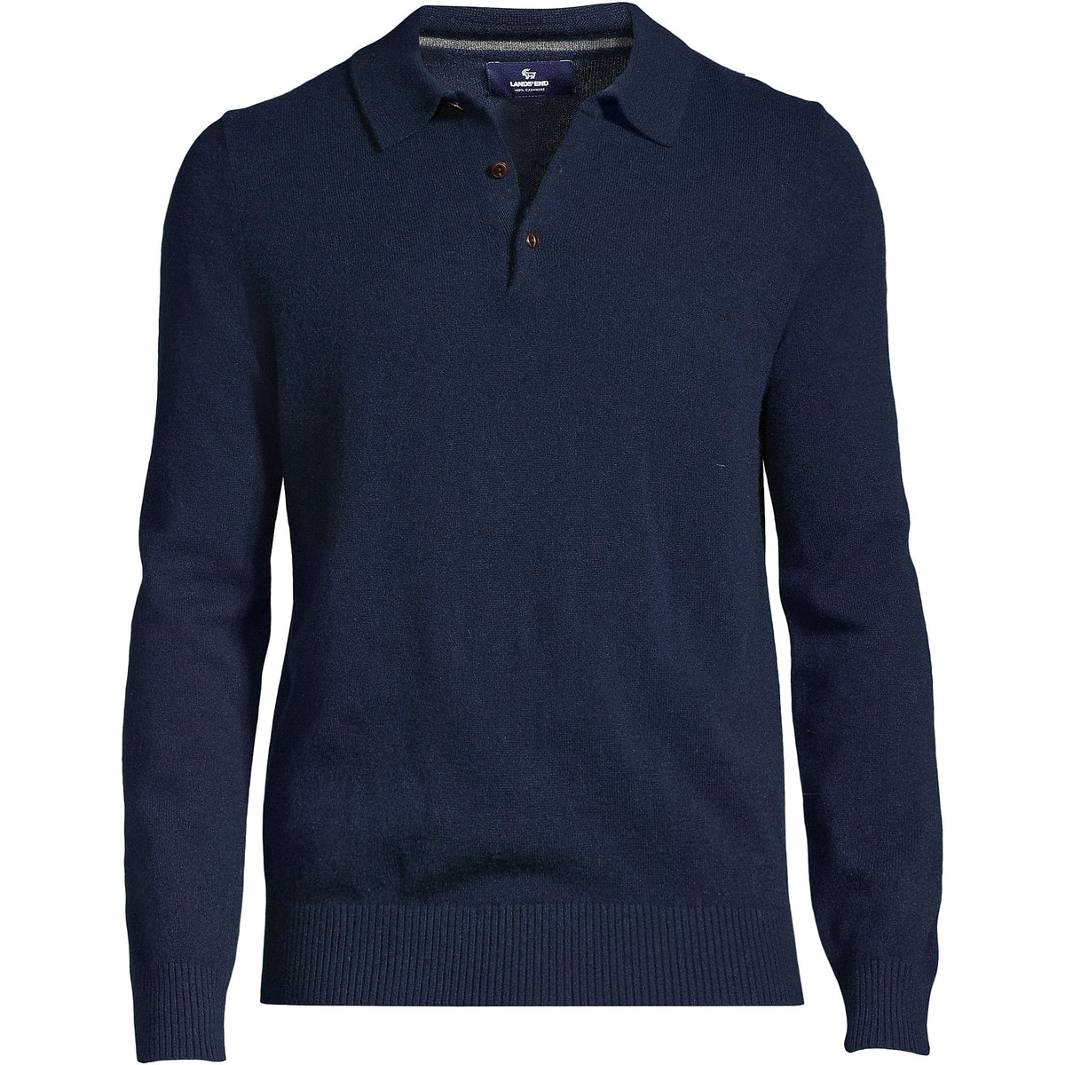 Men's Long Sleeve Cashmere Sweater Polo