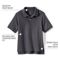 Kids Short Sleeve Interlock Polo Shirt