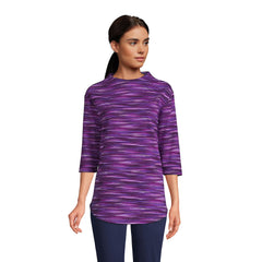 Women's Serious Sweats 3/4 Sleeve Funnel Neck Top