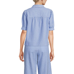 Women's Seersucker Peter Pan Collar Shirt