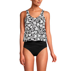 Women's D-Cup Chlorine Resistant One Piece Fauxkini Swimsuit