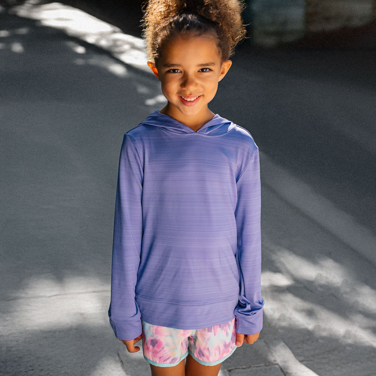 Kids Sunshade UPF 50 Chlorine Resistant Long Sleeve Sun Hoodie Rash Guard
