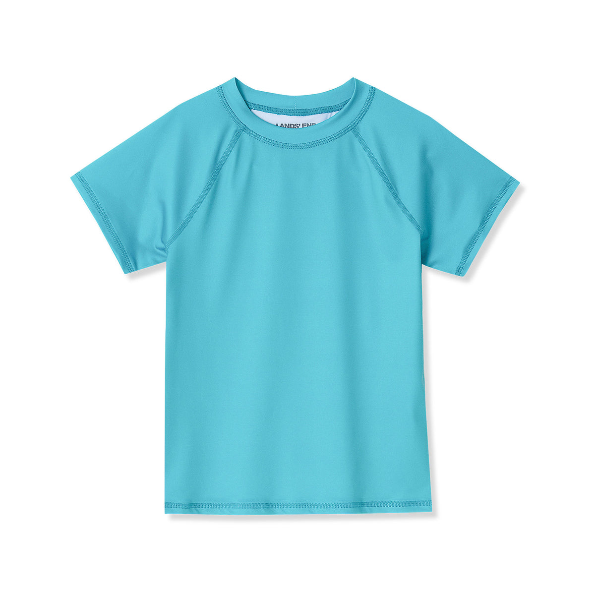 Girls Plus Chlorine Resistant Short Sleeve Crew Neck Swim Rash Guard