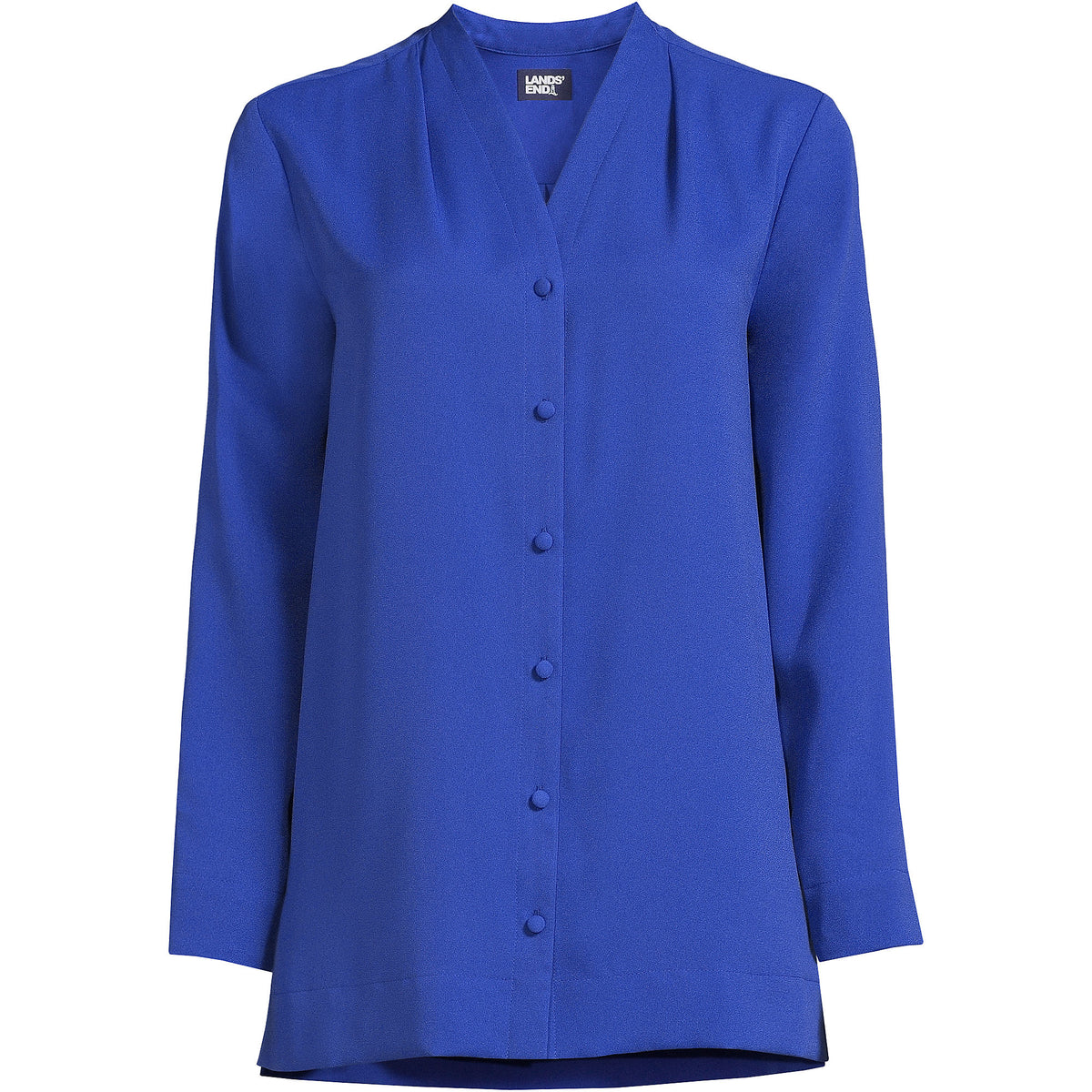 Women's Long Sleeve Vneck Crepe Tunic