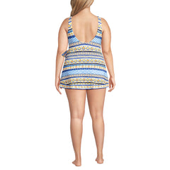 Women's Plus Size Side Tie Mini Swim Dress Swimsuit