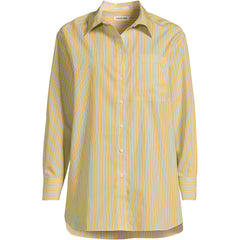 Women's Plus Size Oversized No Iron Tunic with Statement Collar Shirt
