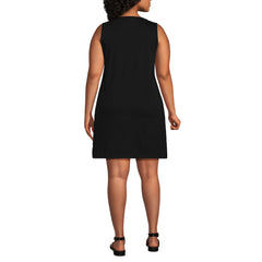 Women's Plus Size Cotton Jersey Notch Neck Dress