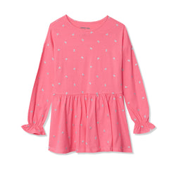 Girls Long Sleeve Ruffle Tunic Top