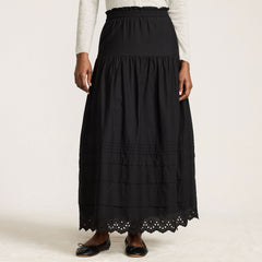 Women's Voile Tiered Eyelet Maxi Skirt