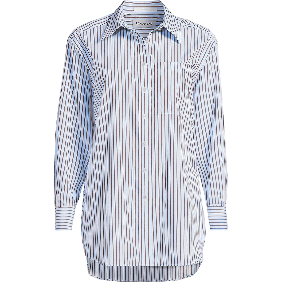 Women's Oversized No Iron Tunic with Statement Collar Shirt