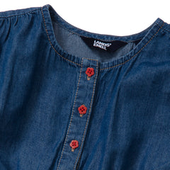 Girls Short Sleeve Lightweight Denim Dress