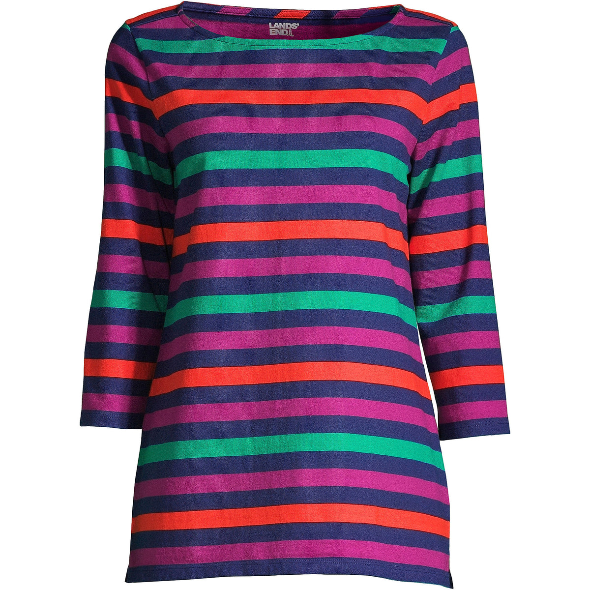 Women's Petite 3/4 Sleeve Heavyweight Jersey Boatneck Tunic