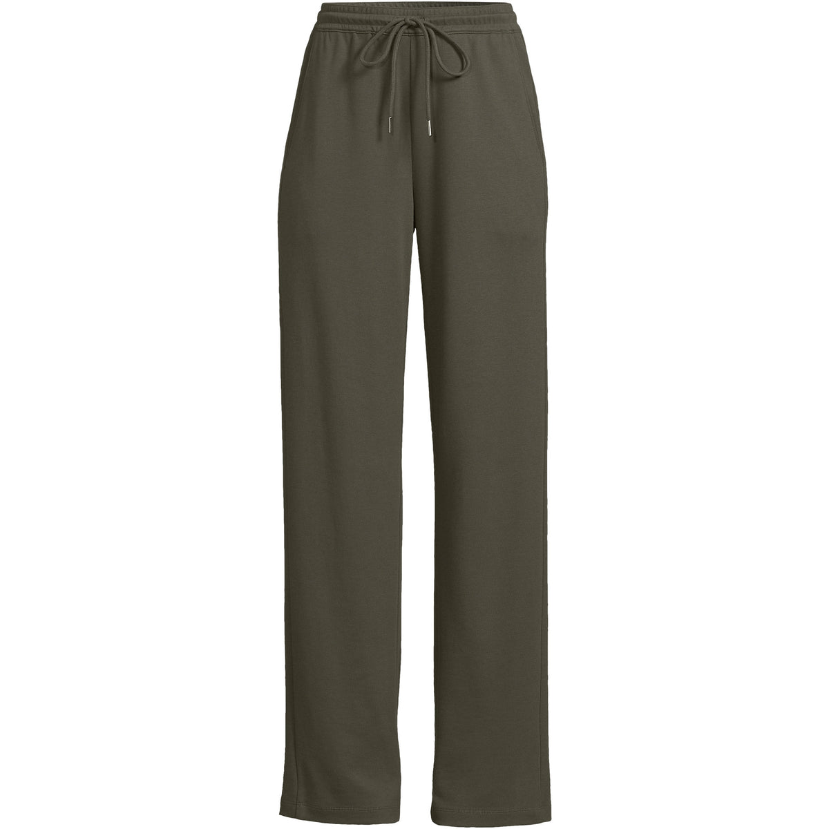 Women's Plus Size Sport Knit High Rise Pull On Relaxed Straight Leg Pants