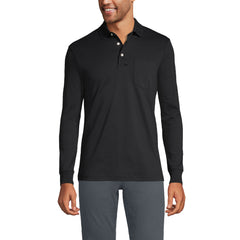Men's Long Sleeve Cotton Supima Polo Shirt with Pocket