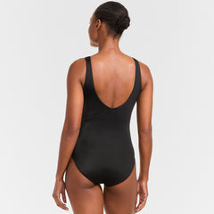 Women's Petite Tugless V-Neck High Leg One Piece Swimsuit