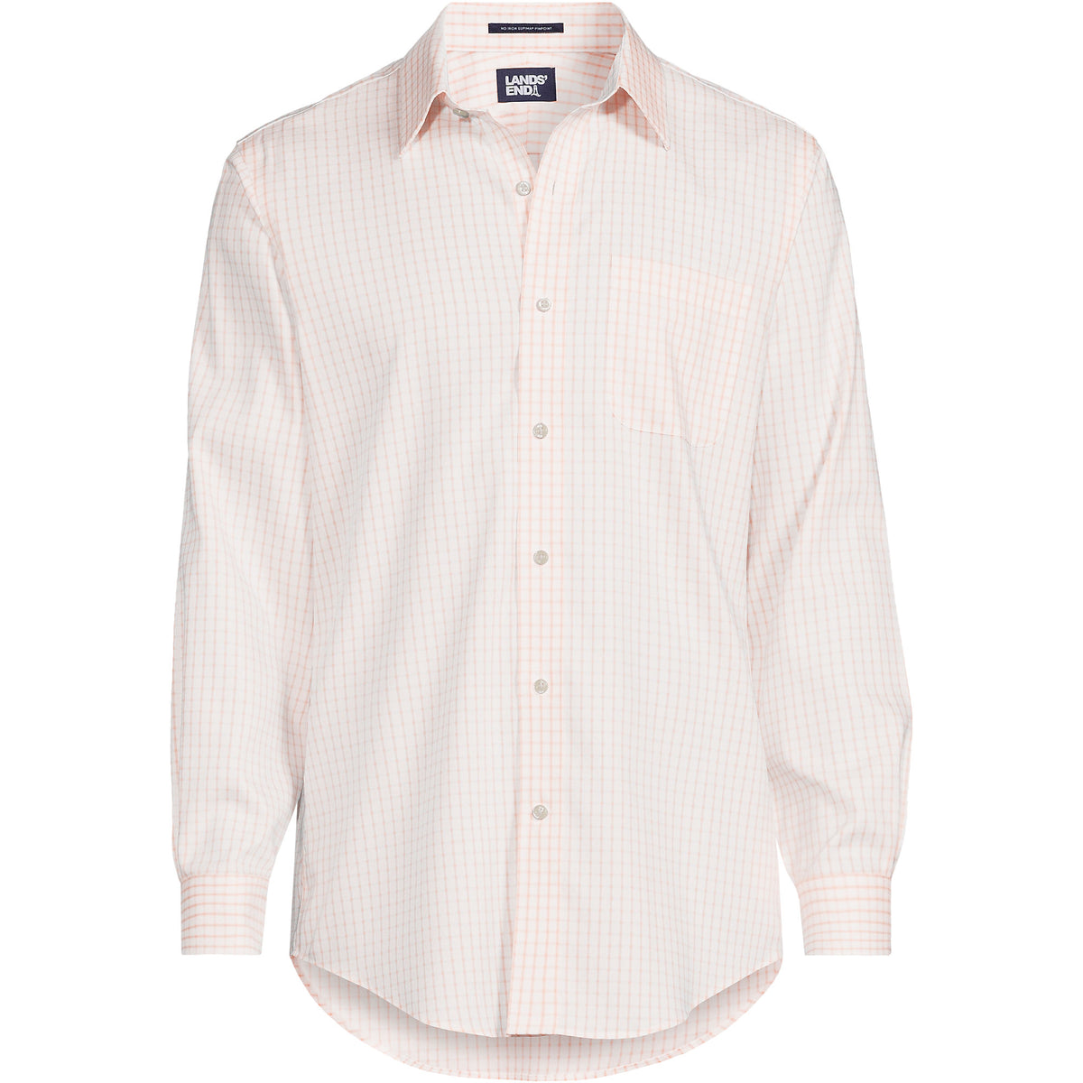 Men's Big and Tall Pattern No Iron Supima Pinpoint Straight Collar