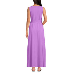 Women's Tall Cotton Modal Sleeveless Tie Waist Maxi Dress